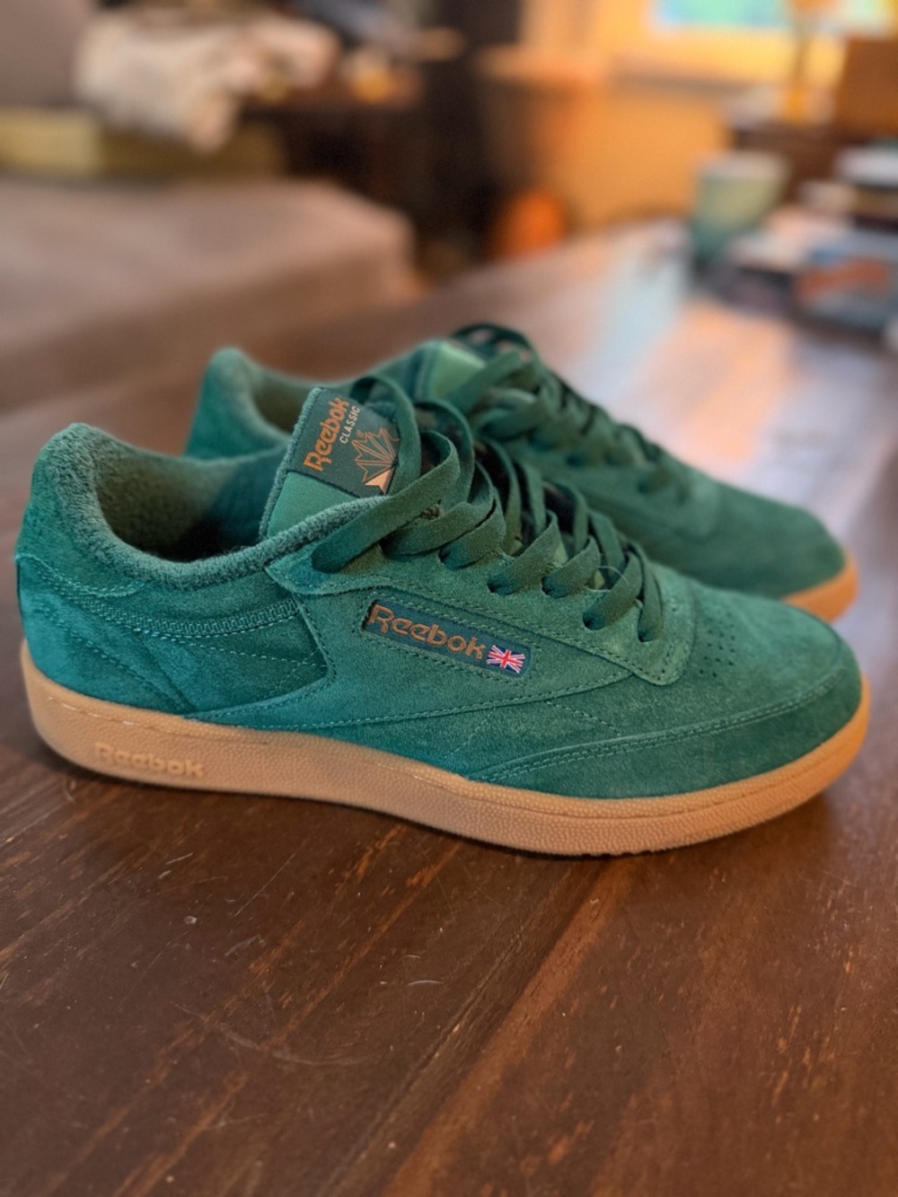 Reebok Club C 85 Green Suede UniSex Low-Top Sneakers - Size 10.5M - Picture 2 of 11